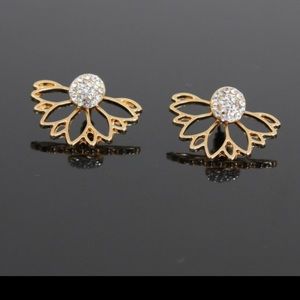 3/$30 Hollow Lotus Gold Plated Stud Earrings